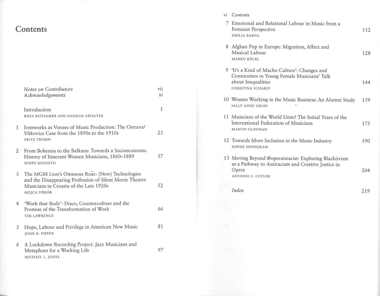 Abfalter, Music as Labour: Inequalities (Routledge)