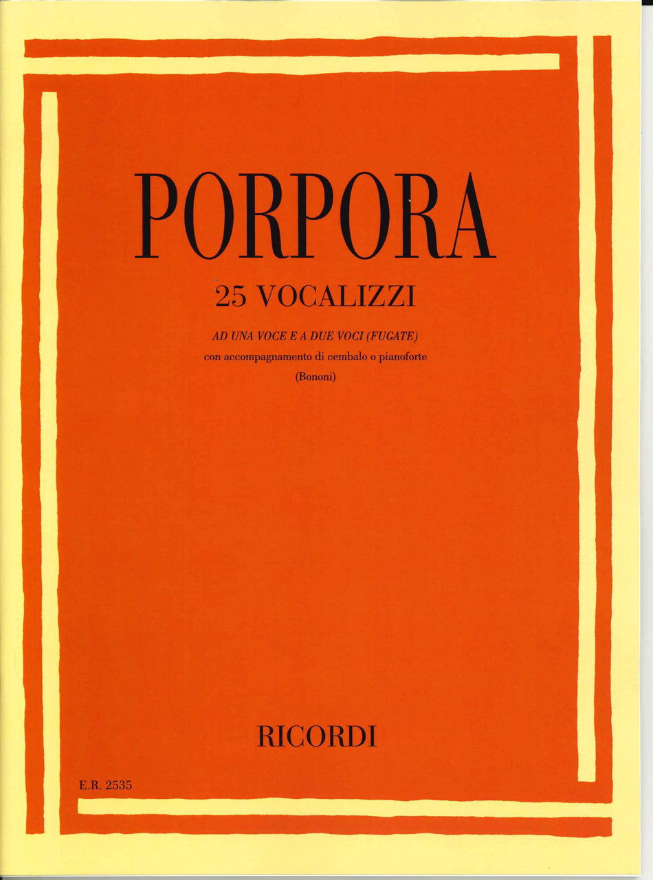 Porpora, 25 Vocalizzi (Ricordi)