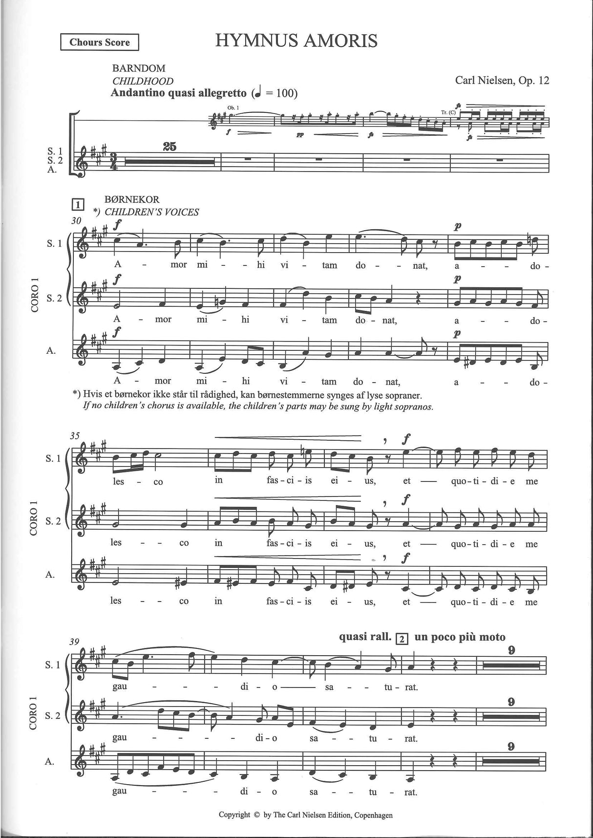 Nielsen, Hymnus amoris op. 12 Chorus Scr (W.Hansen)