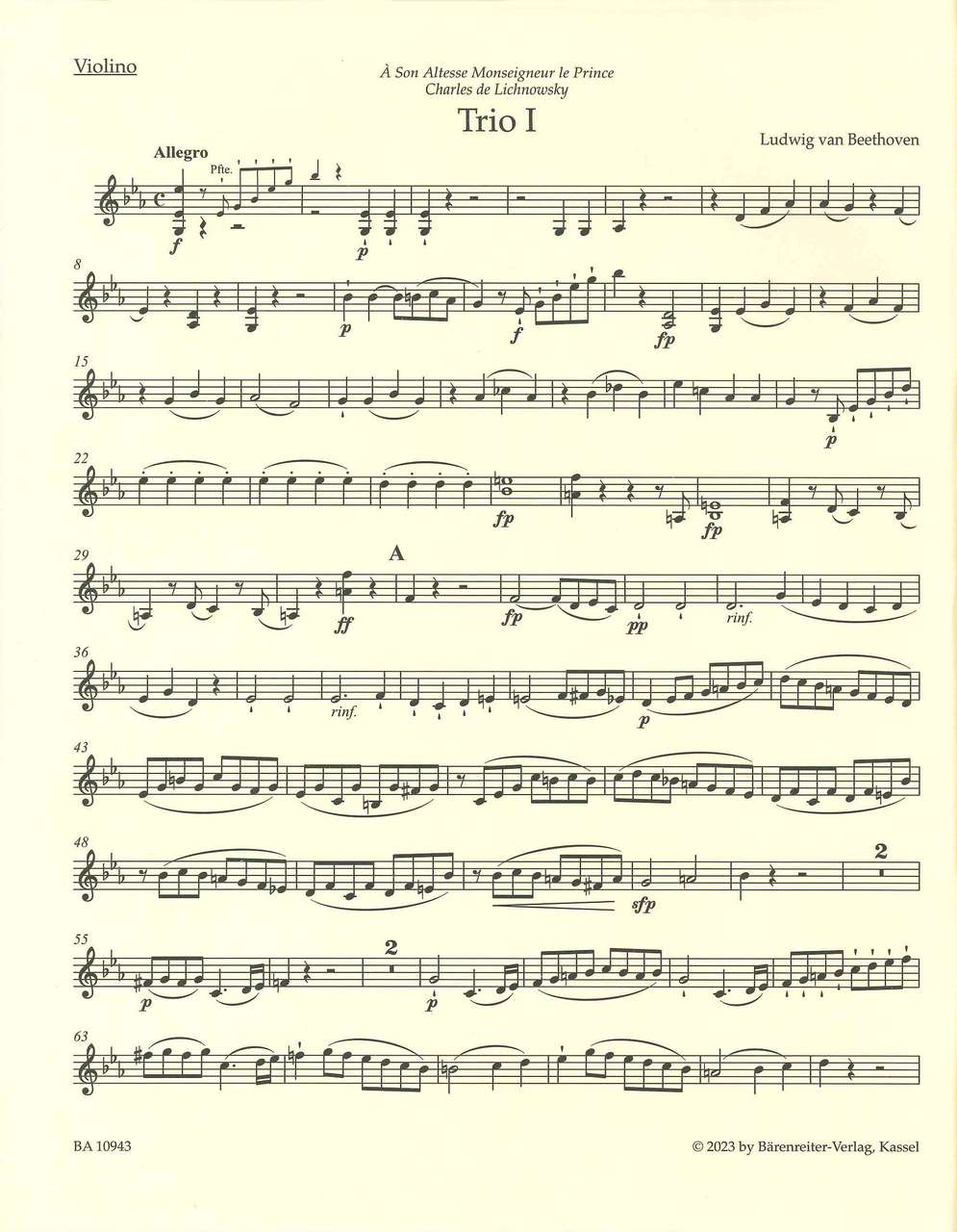 Beethoven, Trios op. 1 (Del Mar) (Barenreiter)