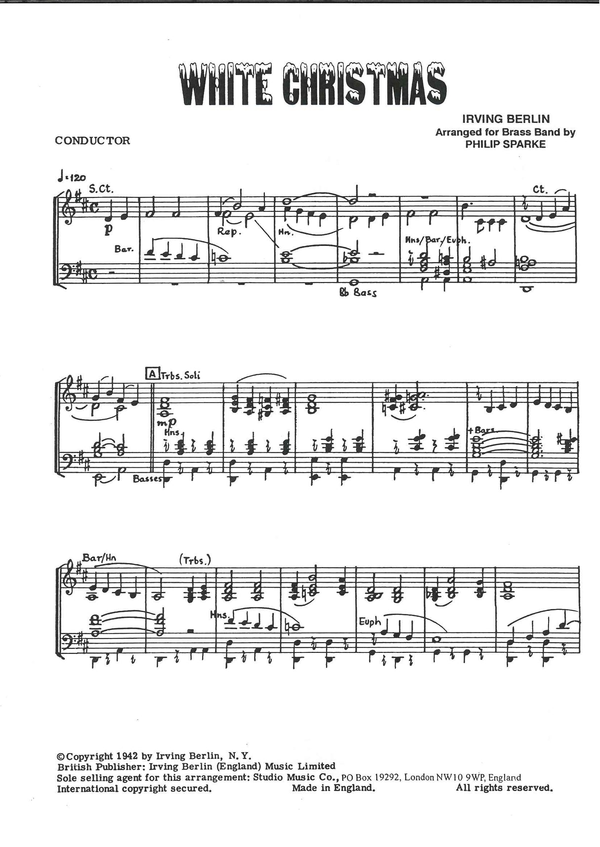 Berlin, White Christmas (Sparke) (Studio Music)