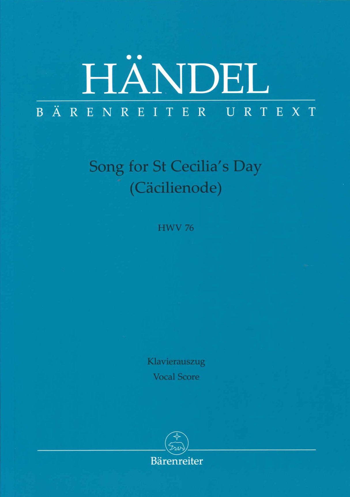 Handel, Song for St Cecilia's Day [E] (Barenreiter)