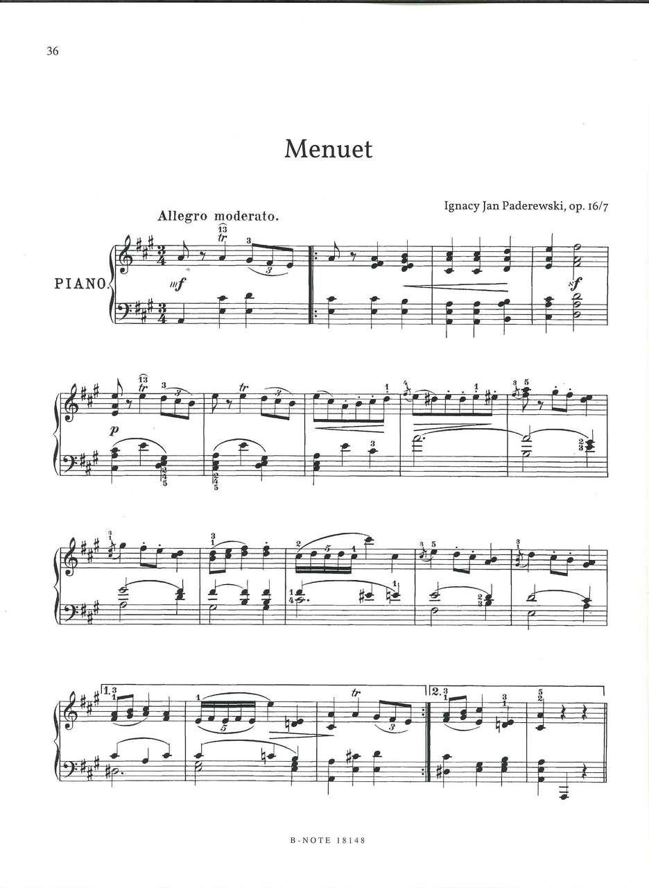 Paderewski, Klavieralbum: 12 Pieces (B-Note)