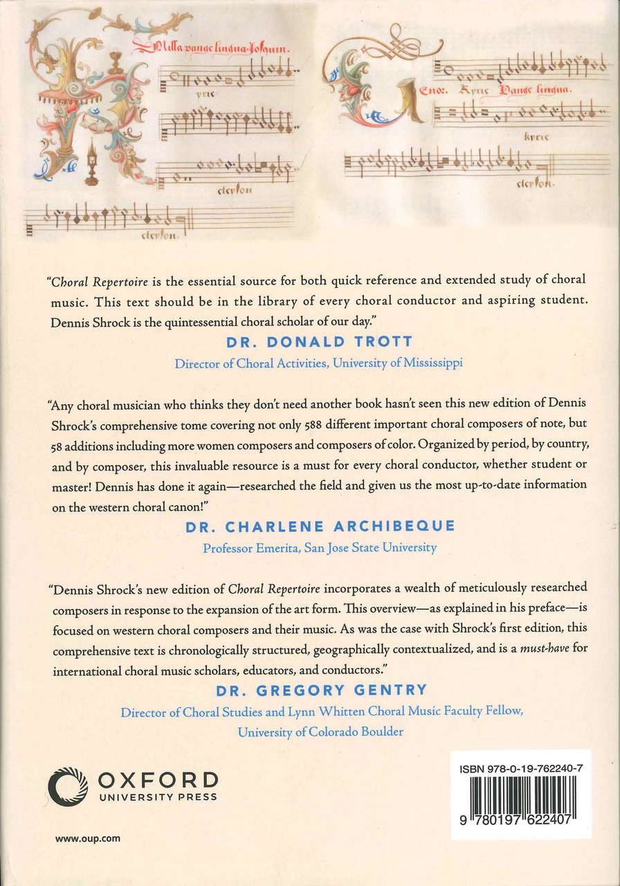 Shrock, Choral Repertoire (2nd ed.) (Oxford University Press)