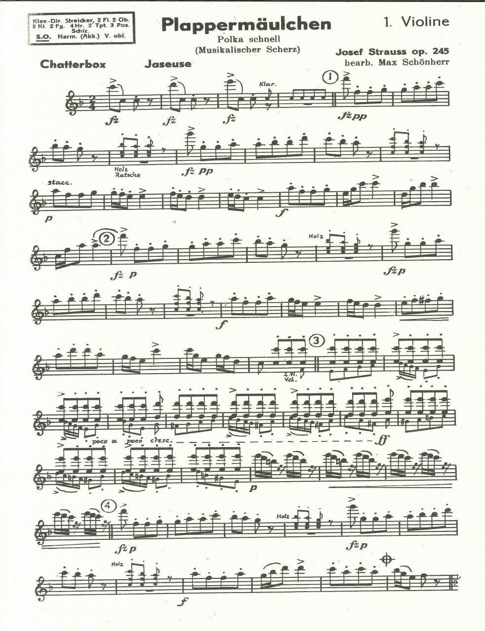Strauss,Jos., Plappermaulchen op. 245 (Luck's Music)