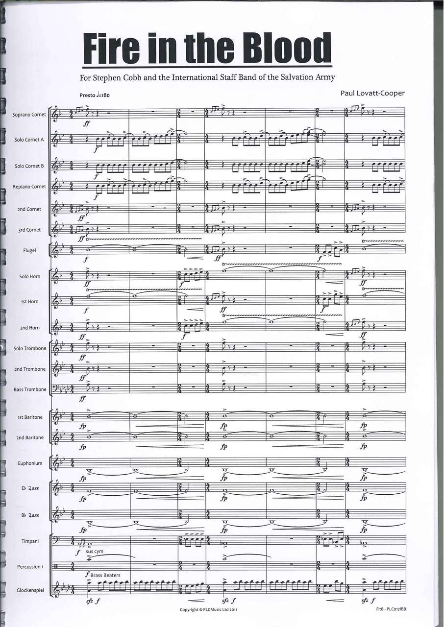 Lovatt-Cooper, Fire in the Blood (PLC Music)