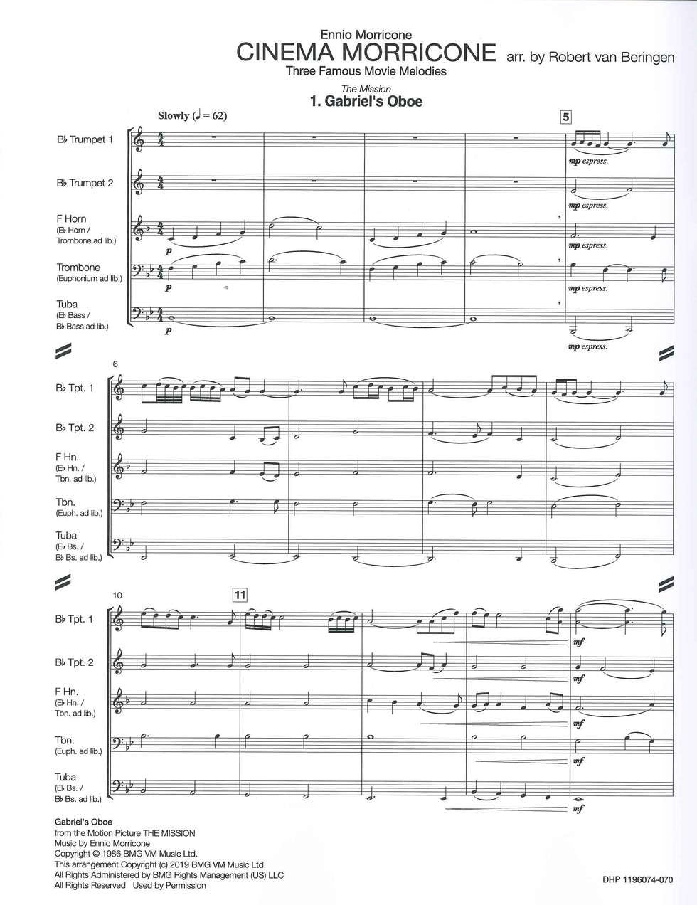 Morricone, Cinema Morricone (Quintet) (De Haske)