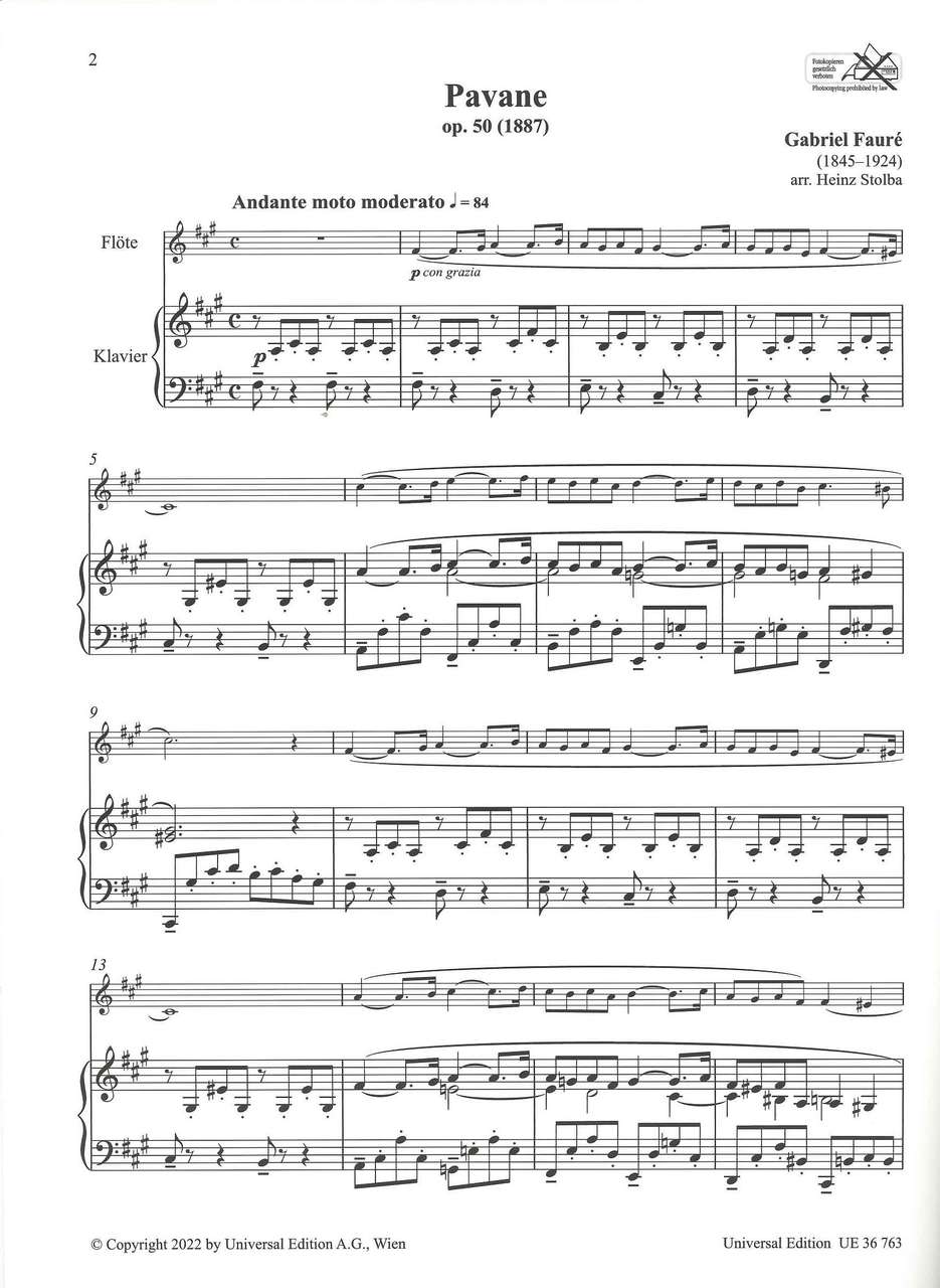 Faure, Pavane op. 50; Sicilienne op. 78 (Universal)