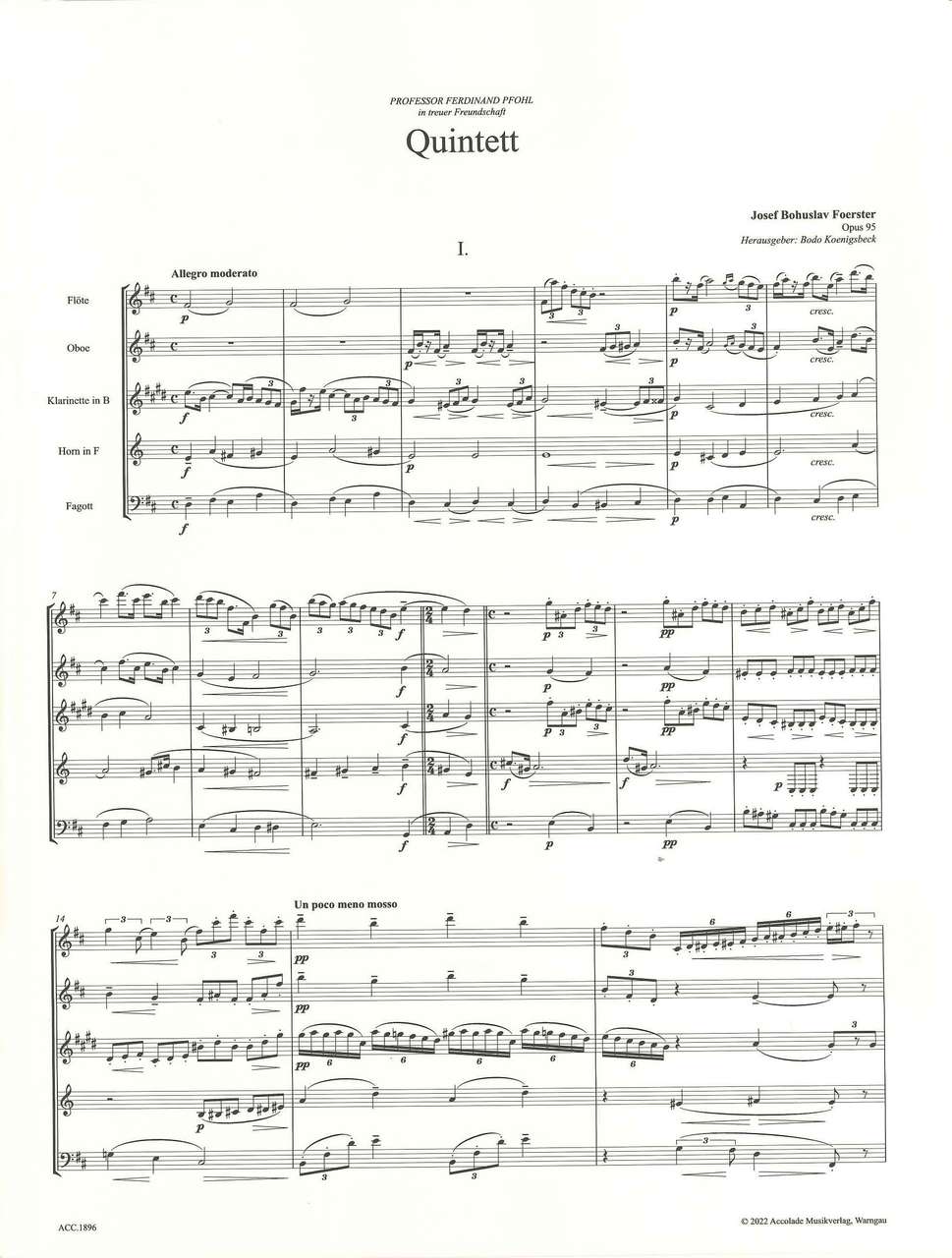 Foerster, Quintet op. 95 in D (Accolade)