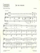 Satie, Je te veux (Med/Low) [F] (Salabert)
