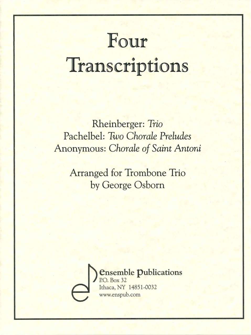 4 Transcriptions (3Tbn) (Ensemble Publications)