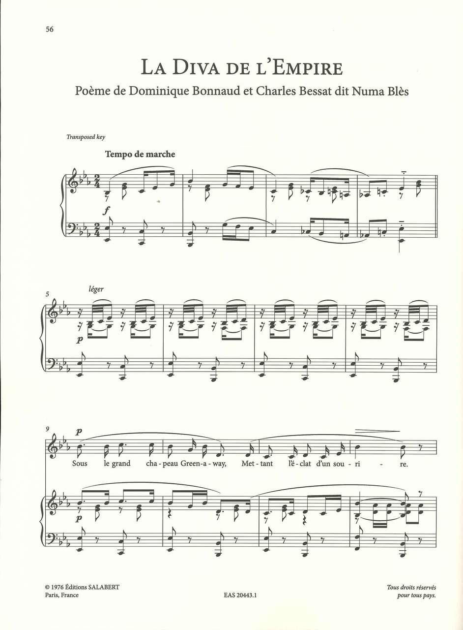 Satie, 22 Melodies (Med/Low) (Salabert)