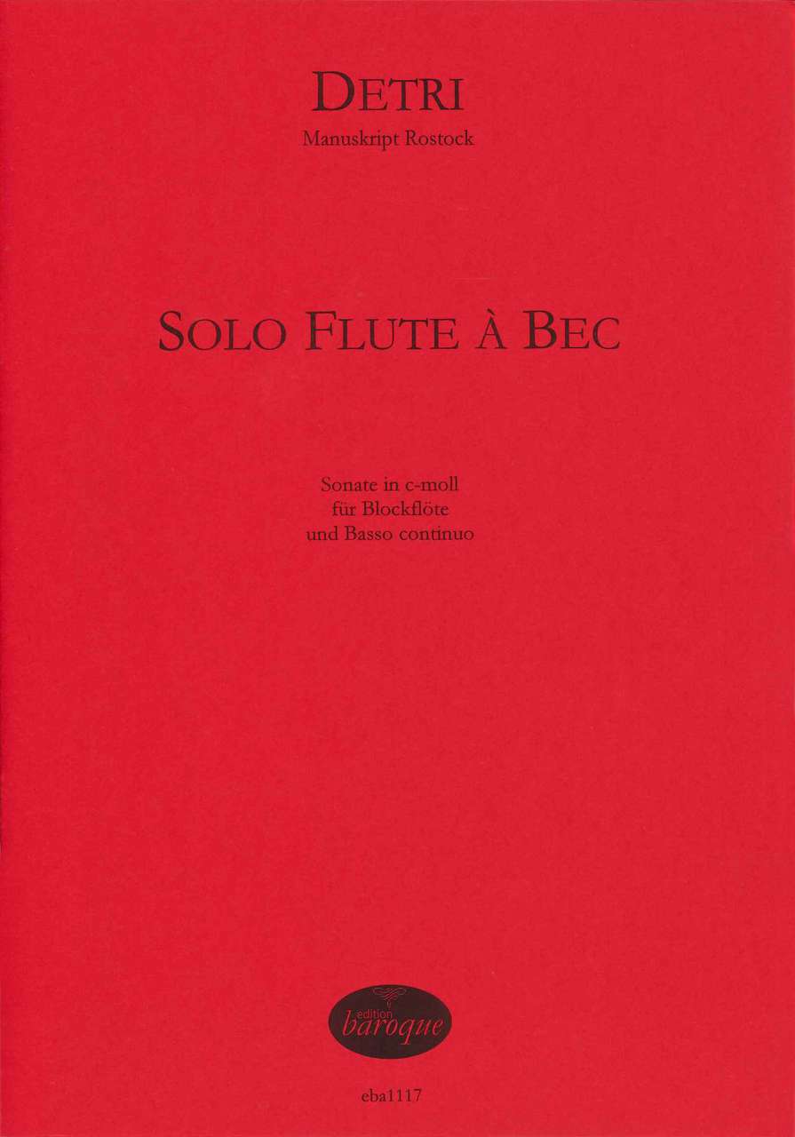 Detri, Solo flute a bec: Sonate in c (Edition Baroque)