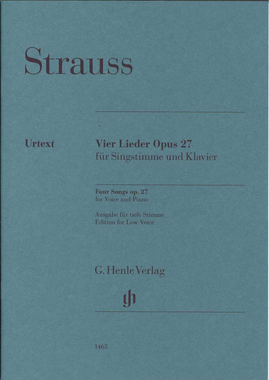 Strauss,R., 4 Lieder op. 27 (Low) [G] (Henle)