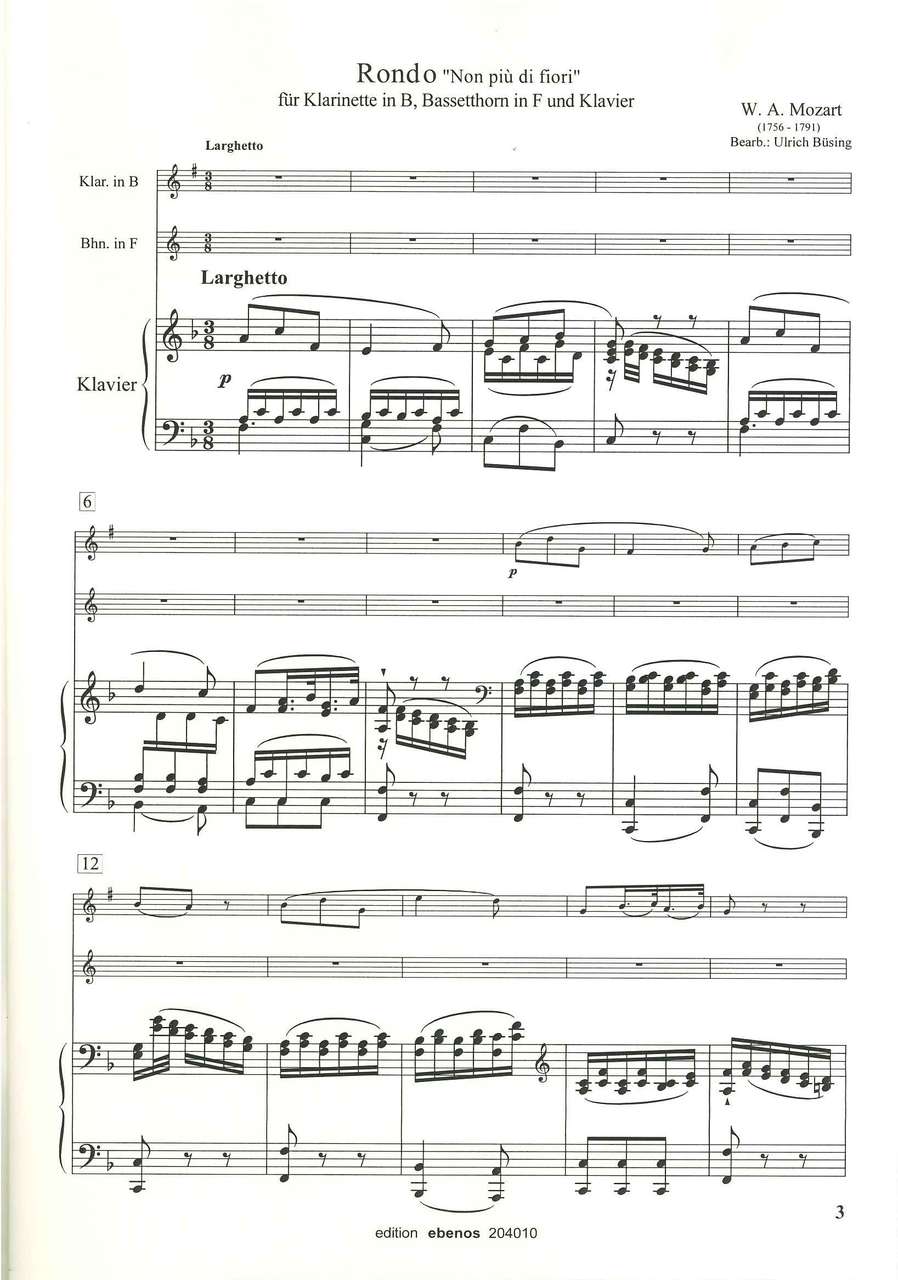 Mozart, 2 Arien 'Titus' (Cl,Basset,Pf) (Ebenos)