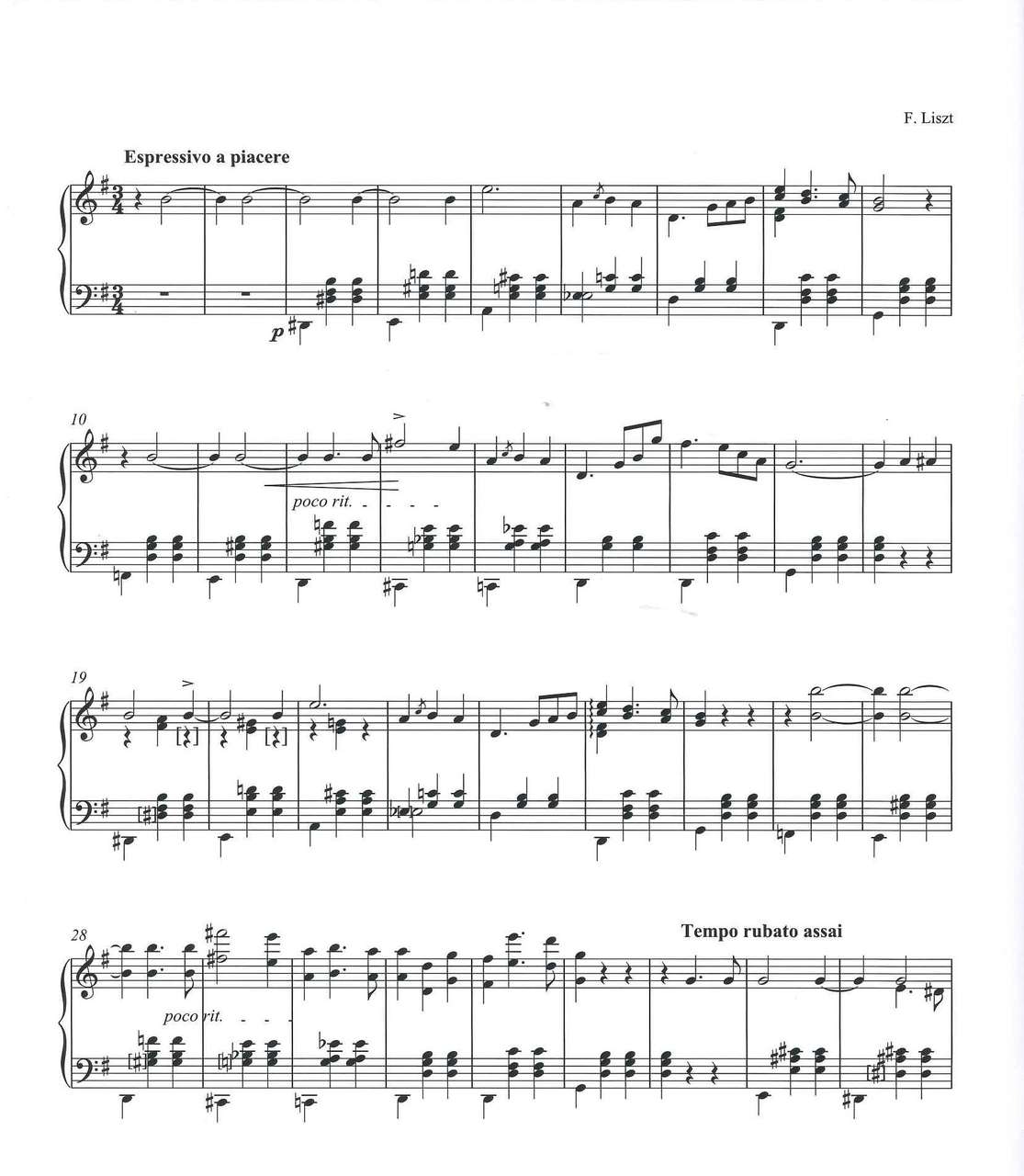 Liszt, Foglio d'album in G S 166q (Rugginenti)