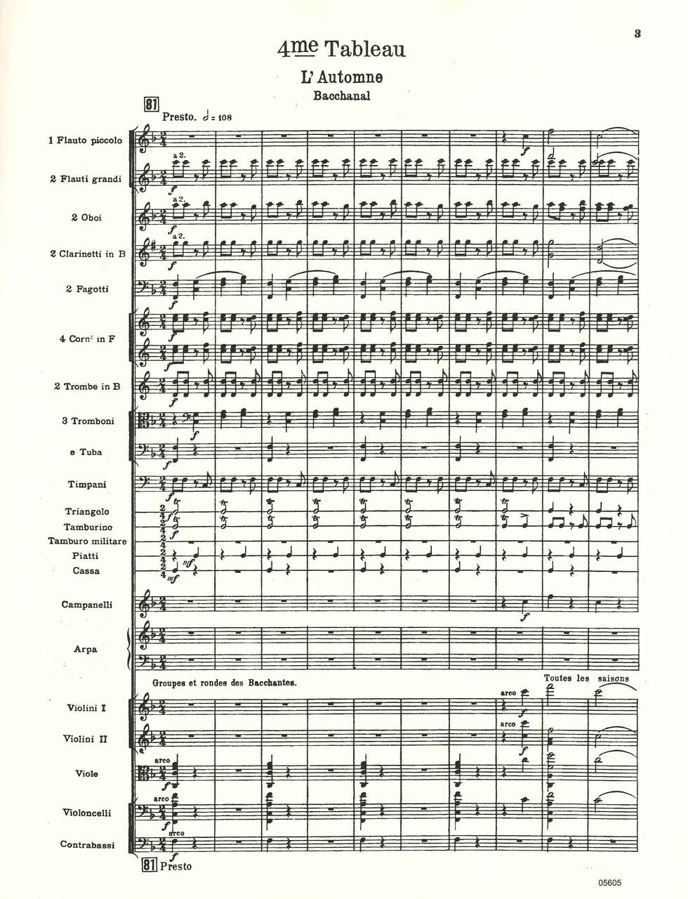 Glazunov, Seasons op. 67, Autumn Score (Luck's Music)
