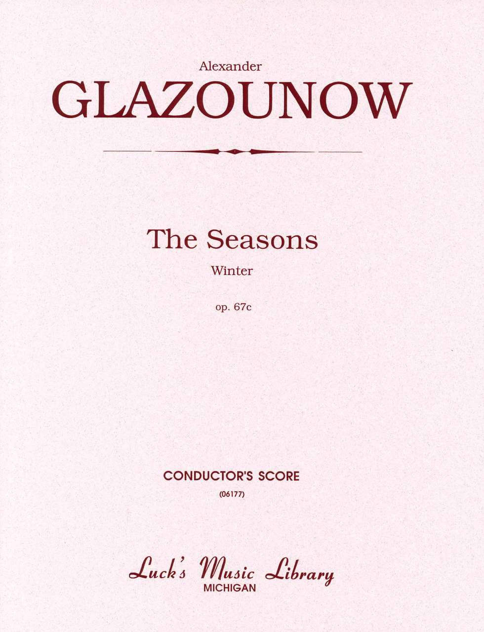 Glazunov, Seasons op. 67, Winter Score (Luck's Music)