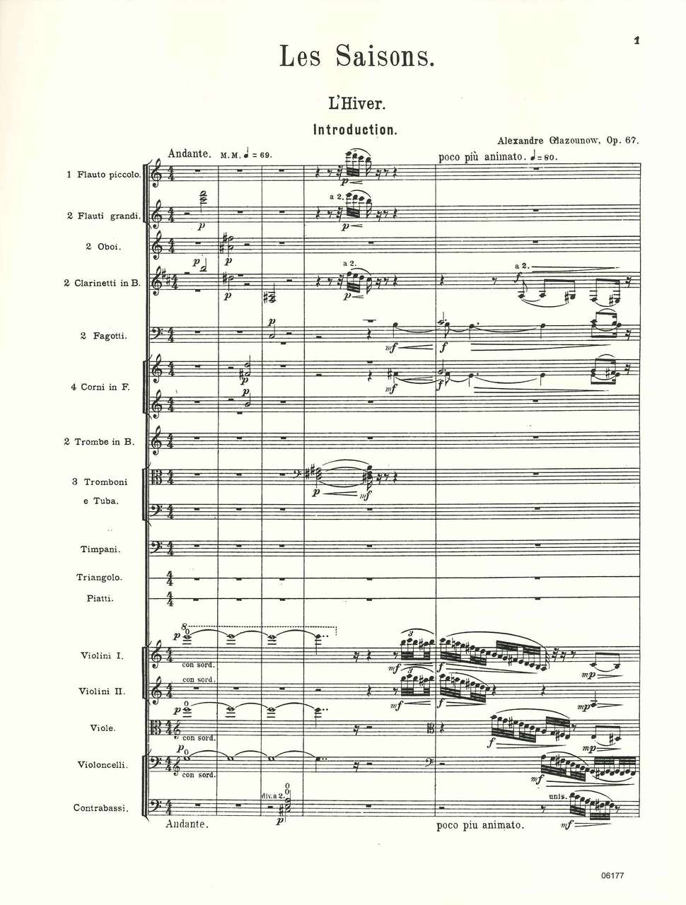Glazunov, Seasons op. 67, Winter Score (Luck's Music)