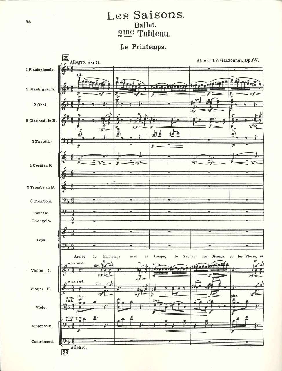 Glazunov, Seasons, Spring Full Score (Luck's Music)