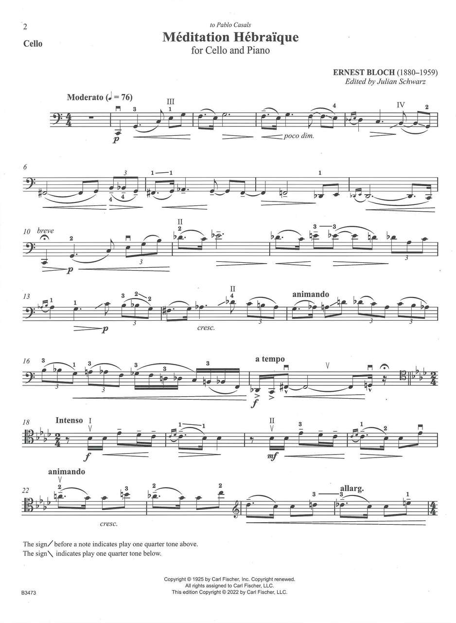 Bloch, Meditation hebraique (Schwarz) (Carl Fischer)
