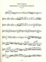 Paganini, Sonata a violin solo M.S. 83 (Ricordi)