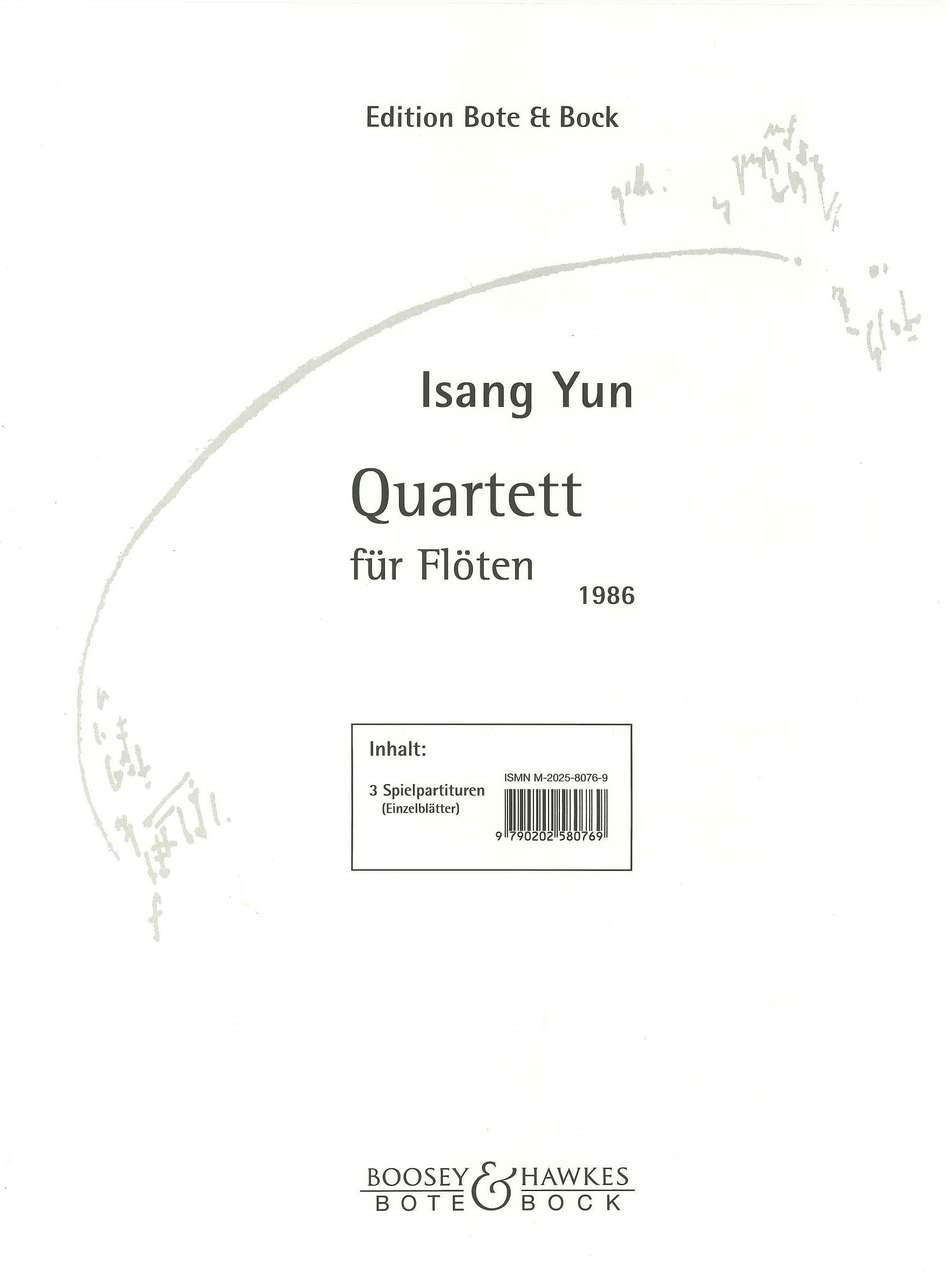 Yun, Quartett fur Fl. 3 Playing Scores (Bote & Bock)