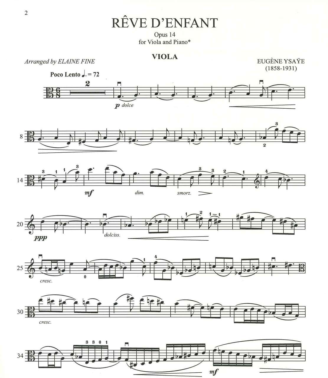 Ysaye, Reve d'enfant op. 14 (Va,Pf) (IMC)