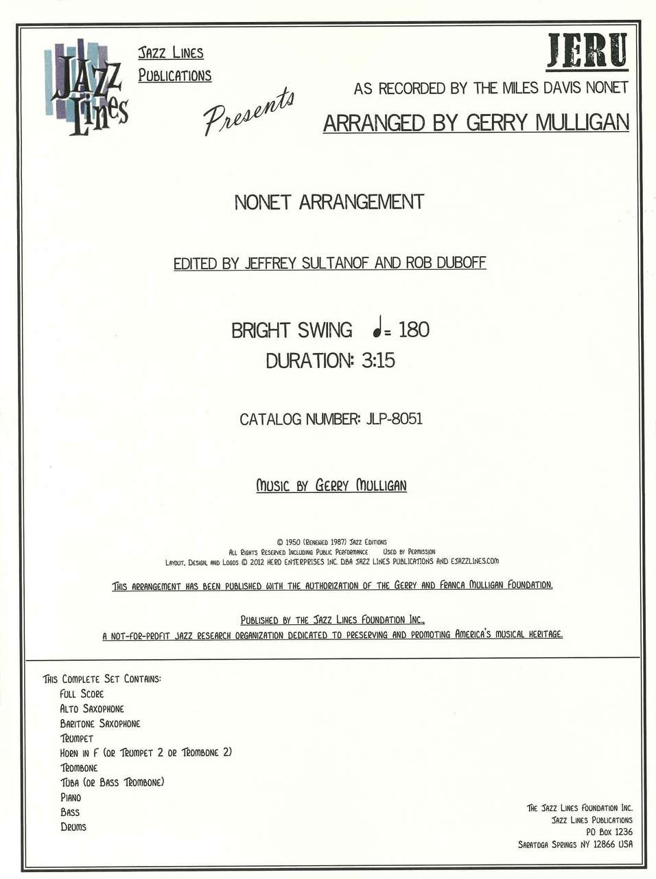 Davis,M., Birth of the Cool: Set (Jazz Lines Publications)