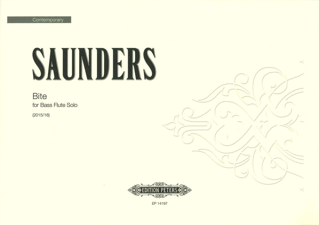 Saunders, Bite, for Bass Flute Solo (Peters)