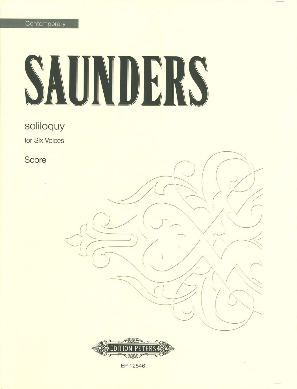 Saunders, Soliloquy, for Six Voices (Peters)