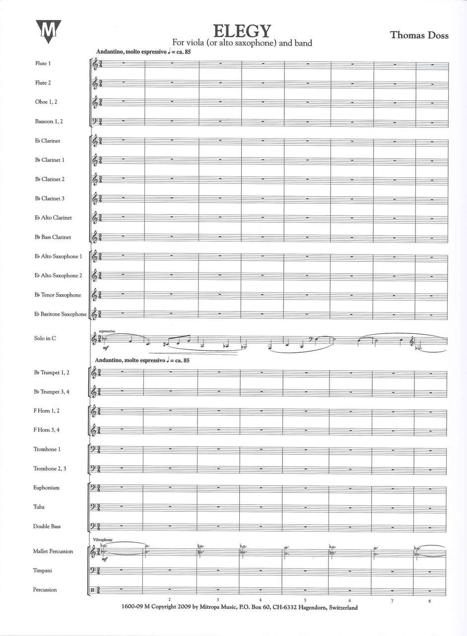 Doss, Elegy (Va/ASax,Band) (Mitropa)