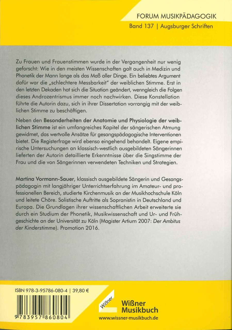 Vormann-Sauer, Singstimme der Frau: Anat (Wissner)