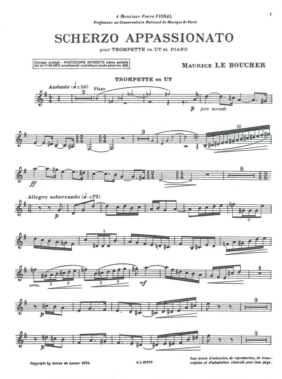 Le Boucher, Scherzo appassionato (Leduc)