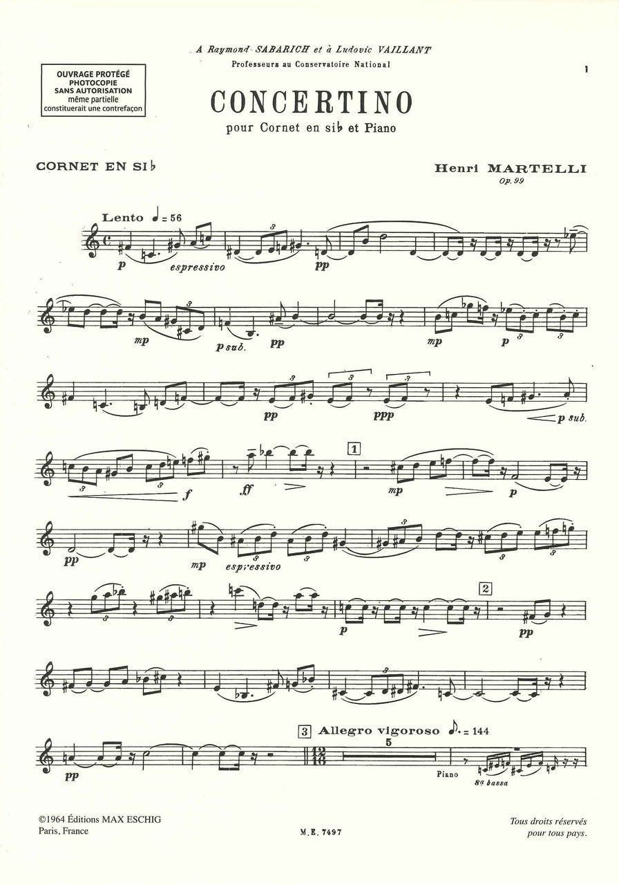 Martelli, Concertino op. 99 (Eschig)