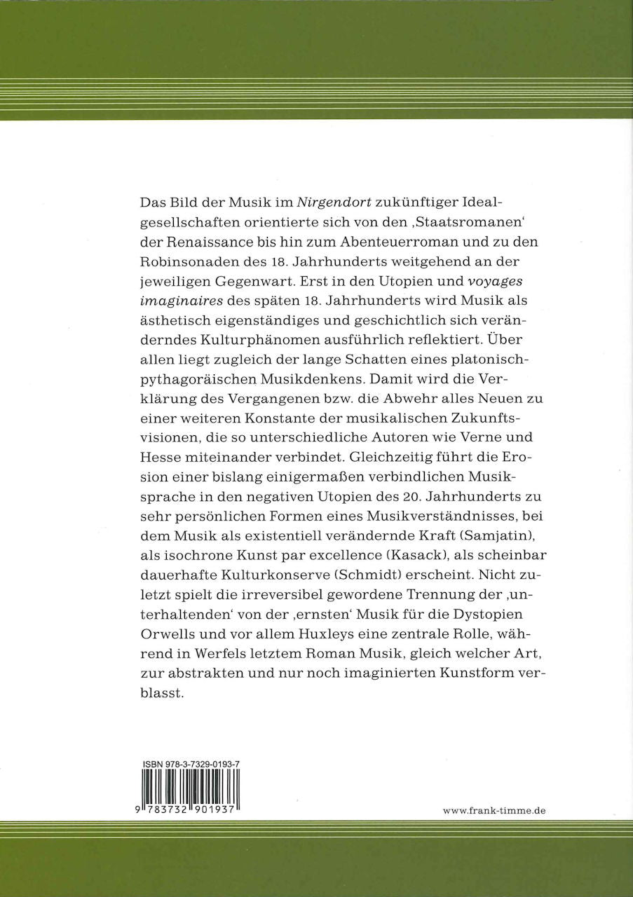 Emons, Musik in 'Utopia': Zur Klangwelt (Frank-Timme)