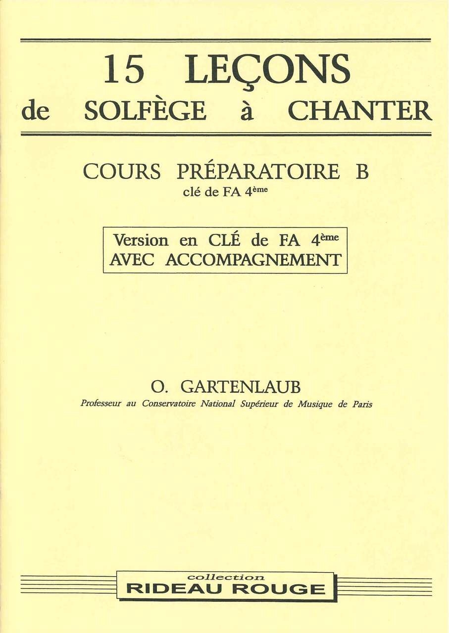 Gartenlaub, 15 Lecons cle de fa avec acc (Rideau Rouge)
