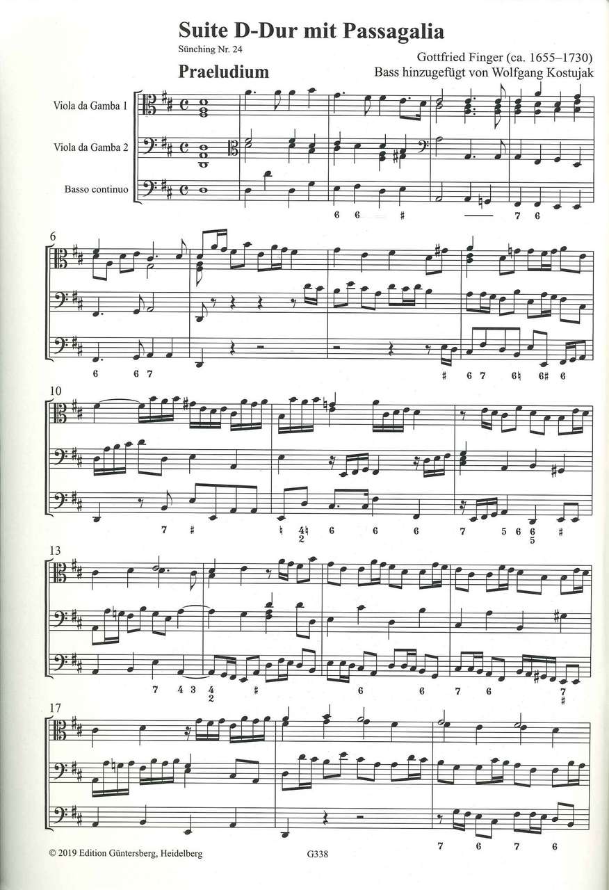 Finger, Suite D-dur mit Passagalia (Walhall)