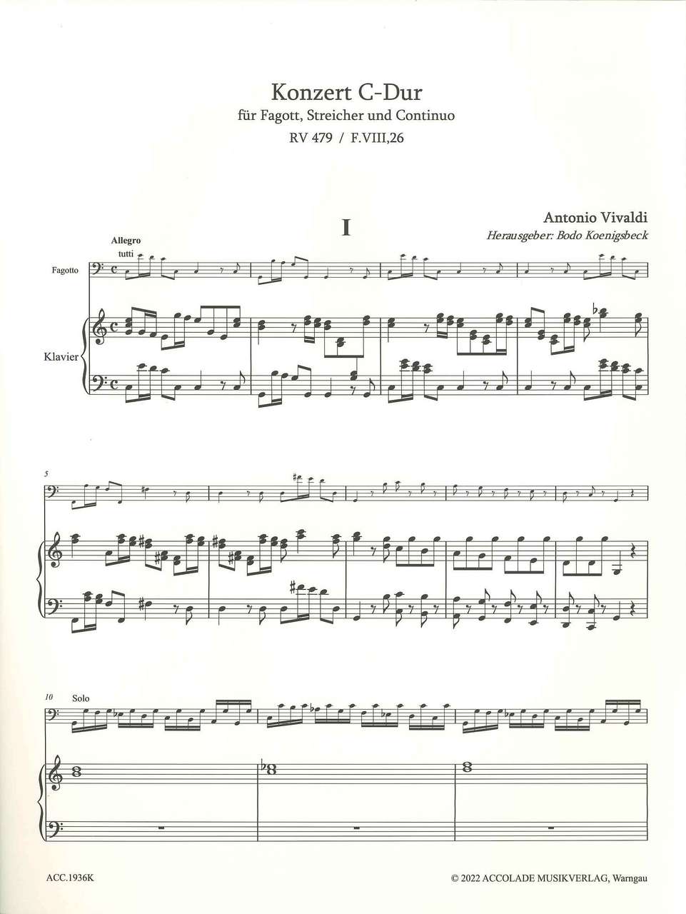 Vivaldi, Concerto in C, RV 479 (Accolade)