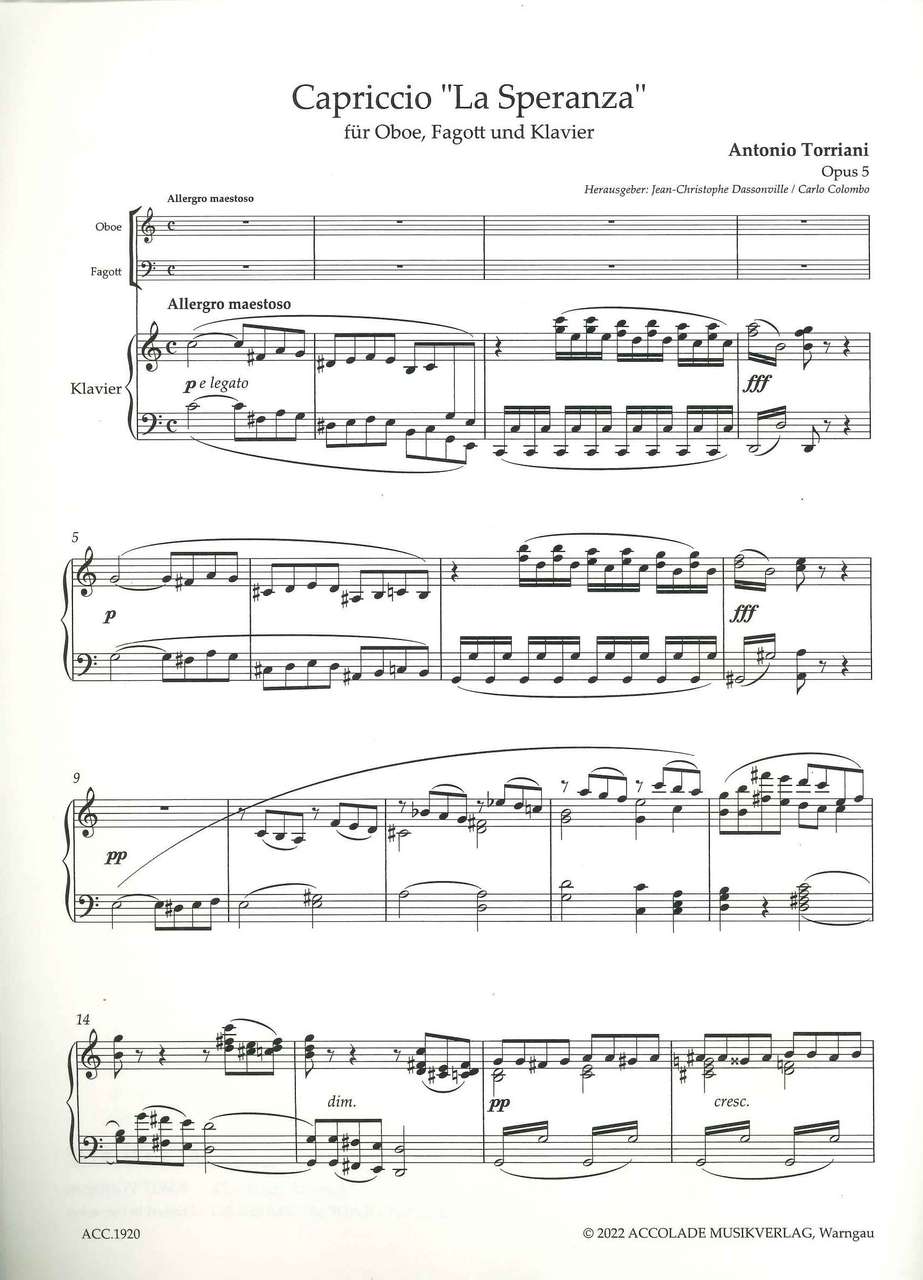 Torriani, Capriccio La Speranza op. 5 (Accolade)