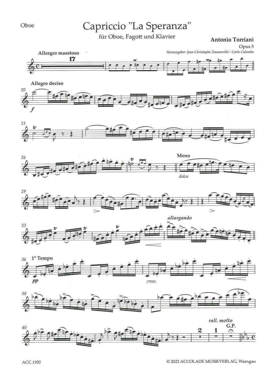 Torriani, Capriccio La Speranza op. 5 (Accolade)