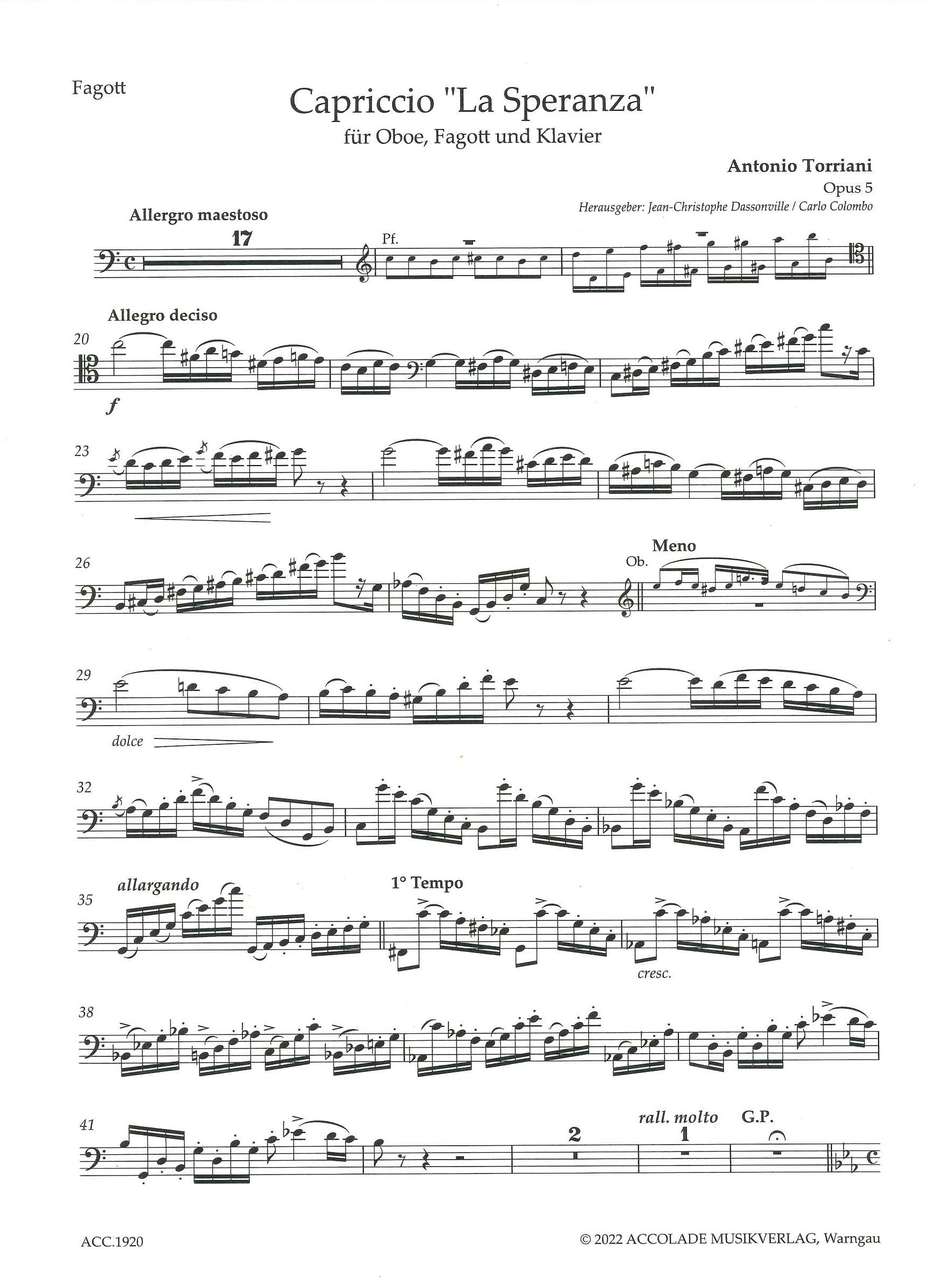 Torriani, Capriccio La Speranza op. 5 (Accolade)