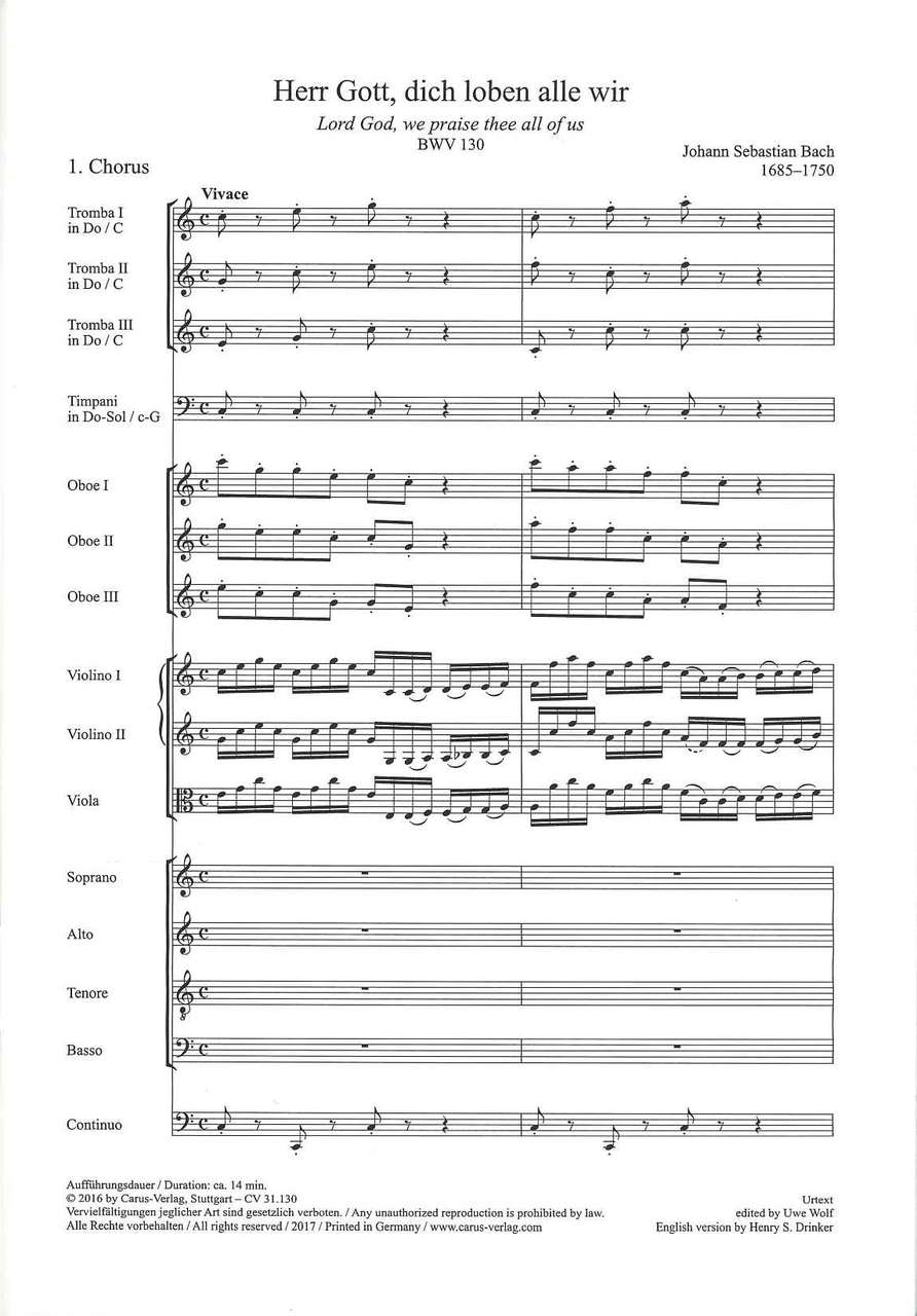 Bach, Cantata No.130 (Carus)