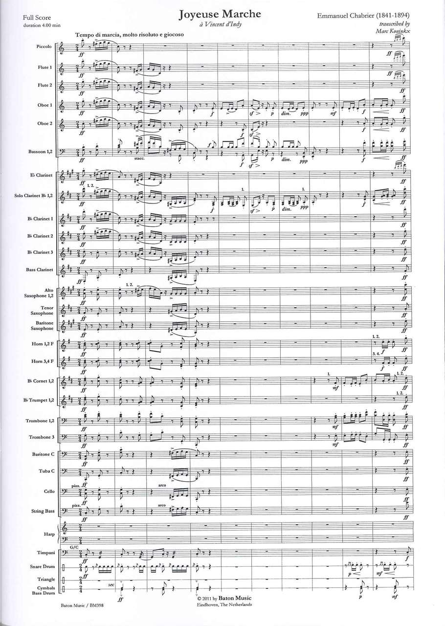 Chabrier, Joyeuse Marche (Baton Music)