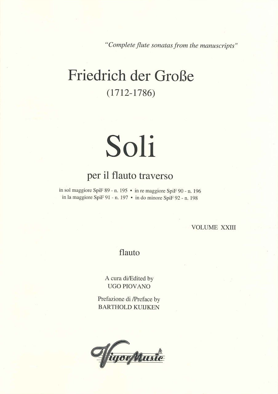 Friedrich II, Soli per il flauto 23 (Vigormusic)