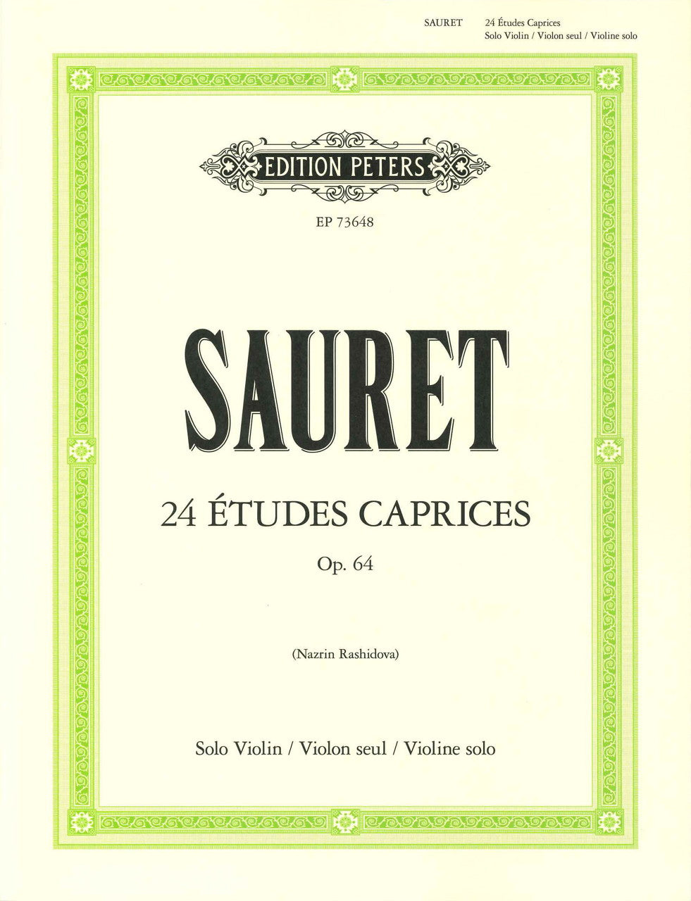 Sauret, 24 Etudes Caprices op. 64 (Peters)