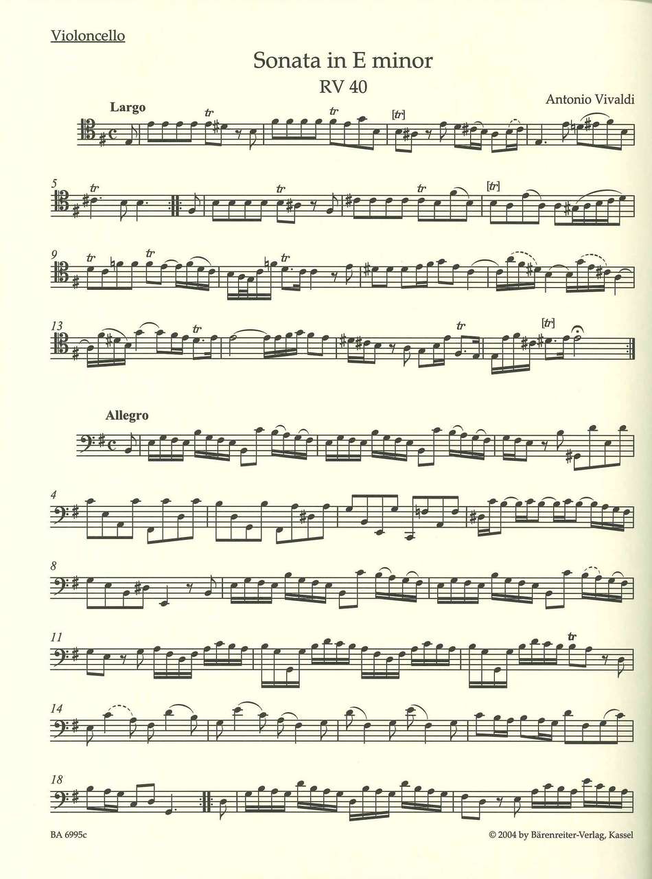 Vivaldi, Sonatas RV 40, 46 (Hoffmann) (Barenreiter)