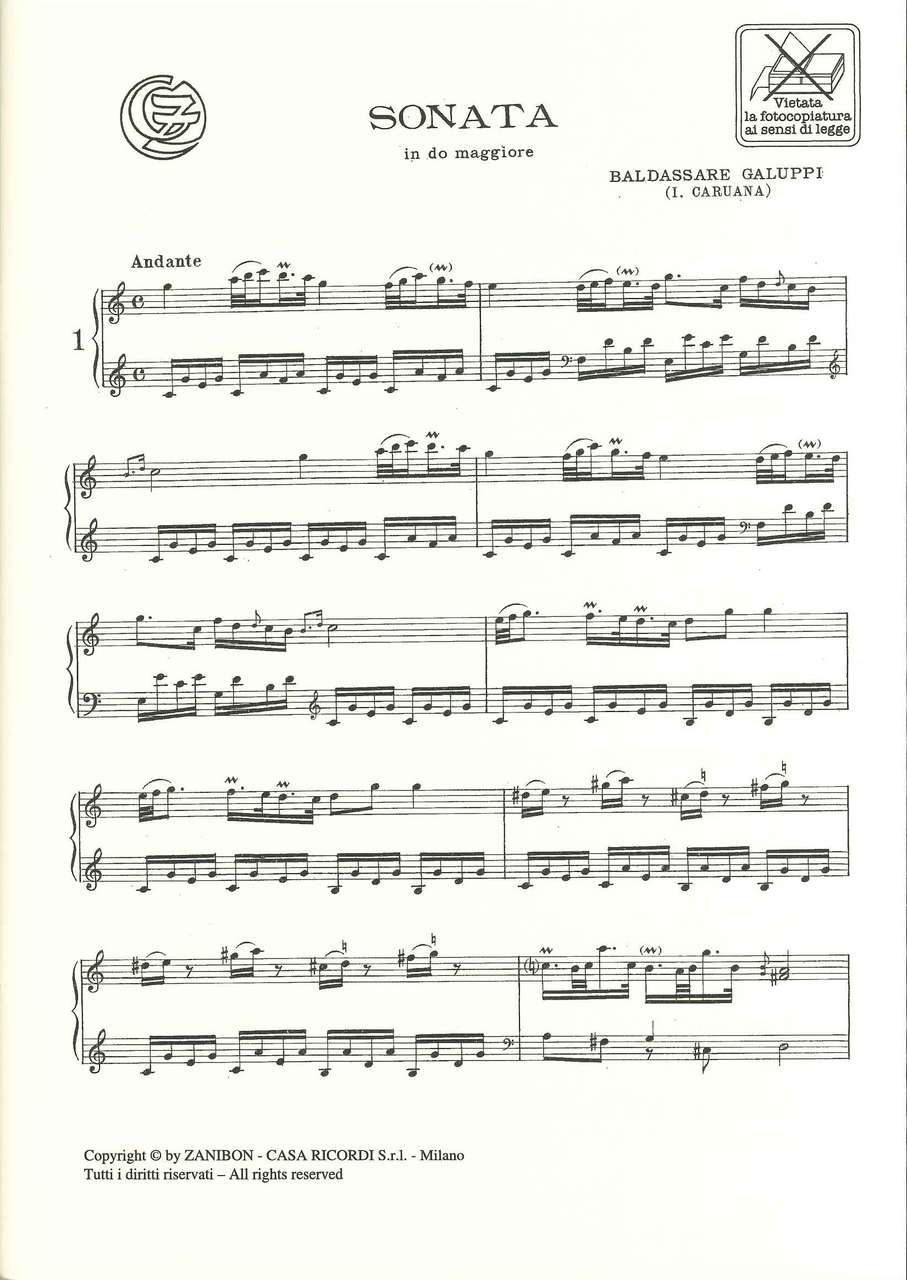Galuppi, 6 Sonate, per cembalo (Zanibon)