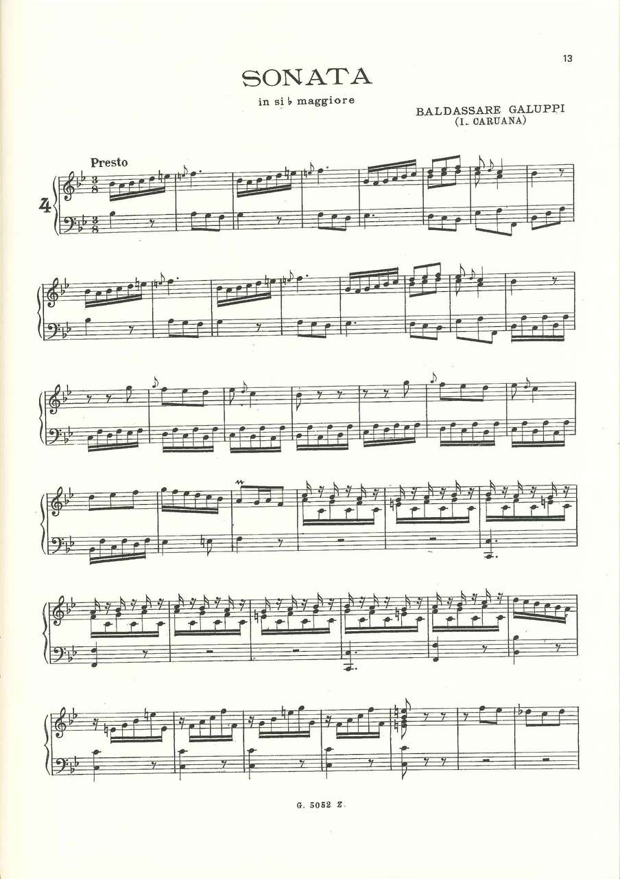 Galuppi, 6 Sonate, per cembalo (Zanibon)