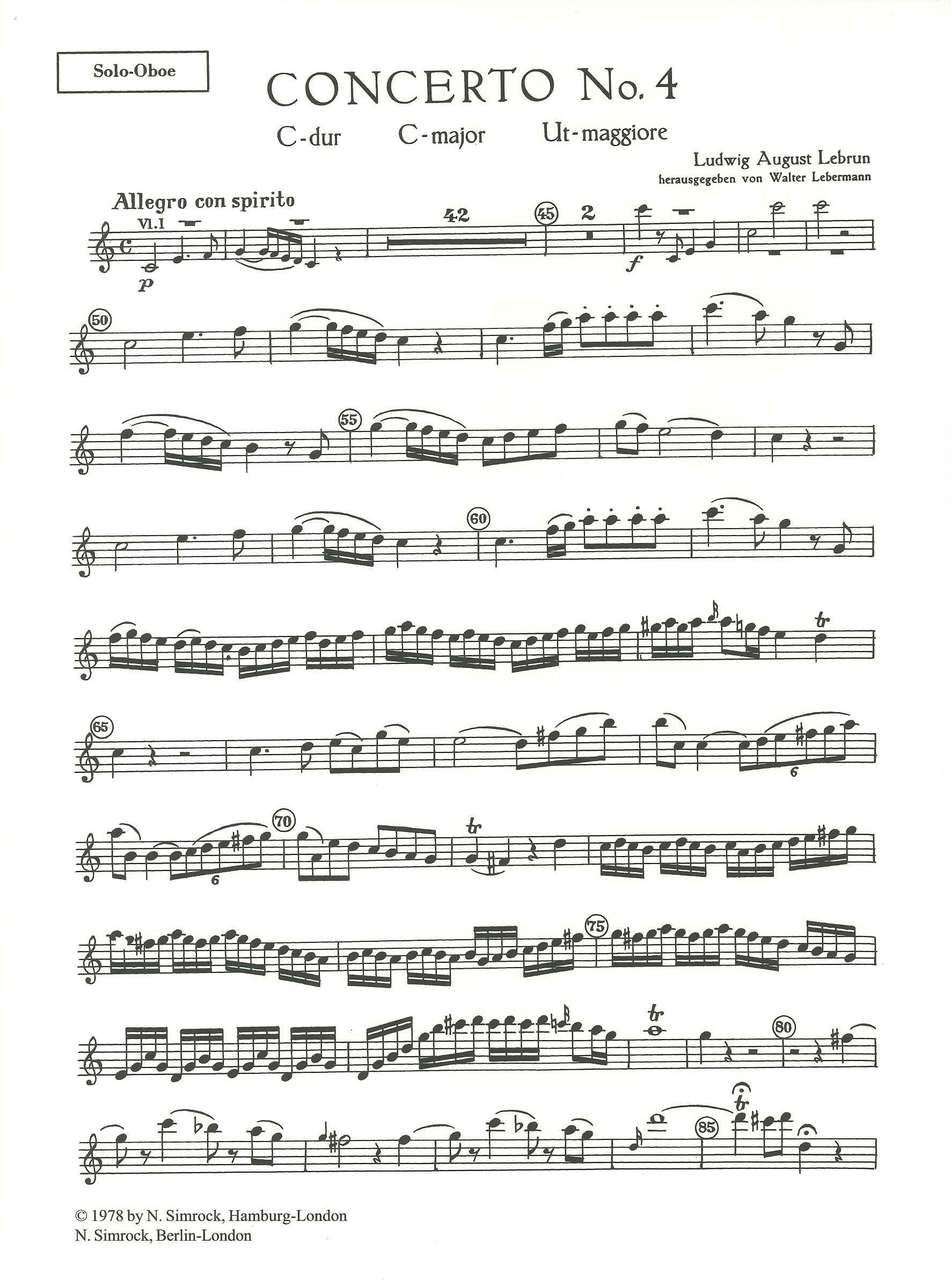 Lebrun, Concerto No. 4 in C (Simrock)